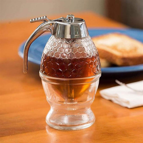 Daycount® Honey Pot Crystal Syrup Plastic Honey Dispenser 6.8oz / 200ml Jar Container Durable...