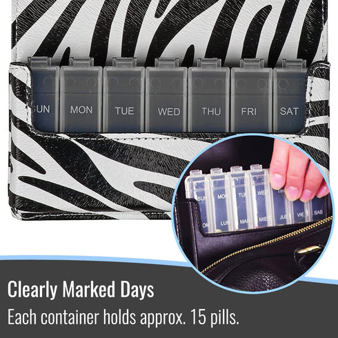 HealthSmart® Travel Pill Case, Zebra...