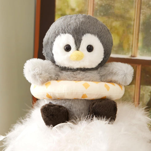 Houwsbaby 8" Cuddly Penguin Stuffed Animal,Penguin Plush Toy with Yellow Swimming Circle,Ideal Gift Toy Doll Holiday Birthday Christmas Children's...