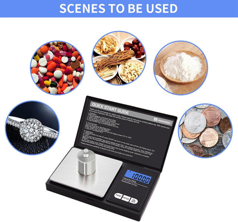 Digital Gram Scale,200g 0.01g/0.001oz Weight Scale Gram and Ounce,Electronic Smart Mini Pocket Scale with 100g Calibration Weight,for Grain,Gold,J...