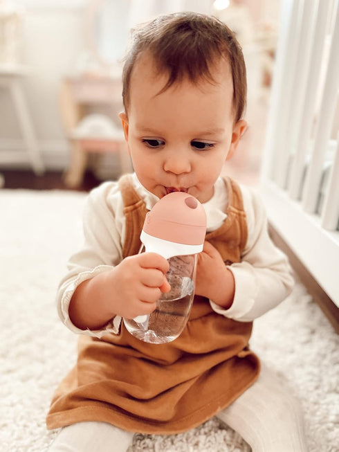 Beaba Straw Sippy Cup, Toddler Baby Straw Cup with Removable Handles, Leak and Spill Proof, BPA Phthalate Free, 8+ months, 10 oz, (Rose)...