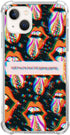 Hippie Sad Dark Aesthetic Red Lips Stars Case Compatible with iPhone 14 Plus, Trippy Psychedelic Quotes Case for iPhone 14 Plus for Teens Men and ...