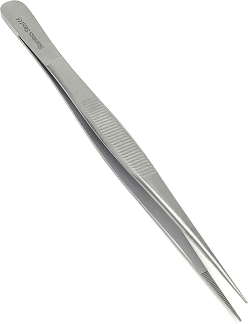 Stainless Steel High Precision Forceps with Fine Strong Straight Serrated Point to use Engineer Labware for Scientific Use 6" (15.2 cm), (6 Inch)...