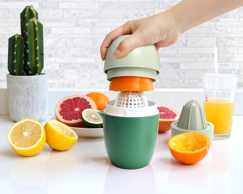 Hand Juicer - Citrus Juicer with Lemon Shape - Hand Lemon Juicer with Two Press Options for Different Fruits (Green)...
