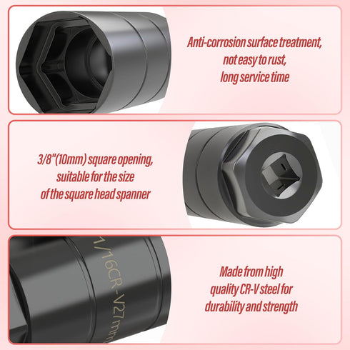 2PCS Oil Pressure Sensor Switch Socket 3/8" Drive or 1-1/8" hex for 1" and 1-1/16" Switches, Accepts Oil Pressure Units Up to 2-5/8" Long, Deep 2-...