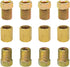 12pcs Brake Line Fittings with 4 Unions and 8 Nuts, 3/8 Inch - 24 Threads Brake Fuel Line Fittings Assortment Brass Inverted Flare Brake Assortmen...