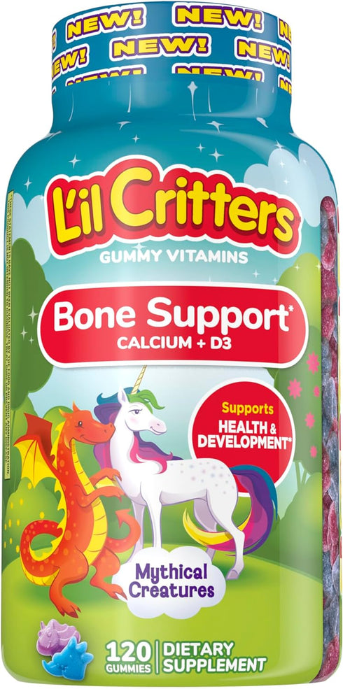 L'il Critters Bone Support Gummy Vitamin for Kids, Bone Support, Calcium, Vitamin D3, 120 gummies...
