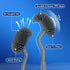 HAMITOR Toilet Bowl Brush holder Set: Deep Cleaning Silicone Toilet Cleaner Scrubber Under Rim with Curved Bristle for Bathroom Dead Corner Clean ...