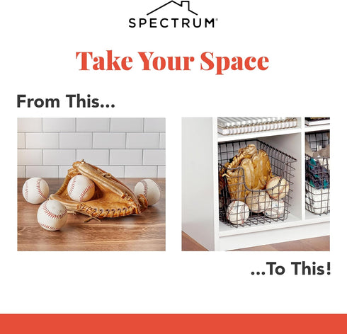 Spectrum Diversified 98977 Scoop Wire Basket, Vintage-Inspired Steel Storage Solution for Kitchen, Pantry, Closet, Bathroom, Craft Room & Garage, ...