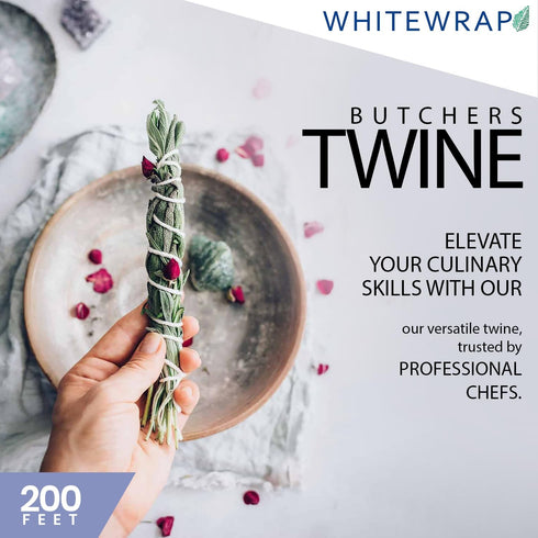 Twine String | Butchers Kitchen Twine|Perfect for Meat Trussing and Food Prep| Bakers Cooking Craft| Wired Heavy Natural Cotton | Hanging Thread D...
