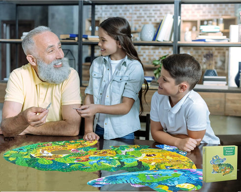 Kids Animal Puzzles, 154 Piece Crocodile Shaped Jigsaw Puzzles for Kids Ages 8,9,10,11,12 Boys and Girls Toy Puzzles, Family Puzzle Games for Chil...