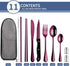 Portable Travel Utensils Set,Reusable Utensils,Travel Camping Cutlery Set,Stainless Steel Flatware Set with Case,Lunch Boxes Workplace Camping Sch...