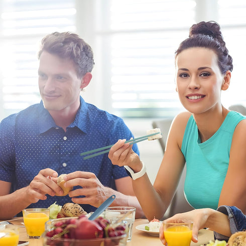 Large Plastic Reusable Utensils Set with Case, Travel Chopsticks Fork Spoon Knife Set for Lunch Box, Portable Cutlery Sets for Travel Camping Dail...