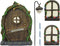 Fairy Garden Accessories Yard Garden Sculpture Decoration Gnome Home Window and Door with lamp Decoration for Trees...