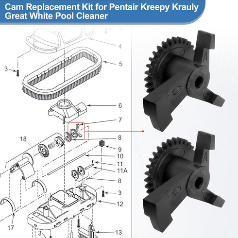 GW9507 Pool Cam for Pentair GW9500 Kreepy Krauly Great White Pool Cleaner, Inground Pool Cleaner Replacement Parts Cam Kit - 2 Pack...
