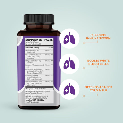 Immuni-T - Immune Support - Vitamin Supplement for Cold & Flu Relief - Natural Immunity System Booster - Black Elderberry, Echinacea, Andrographis...