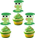 Green Glitter Frog Cupcake Toppers,Princess Frog Food Picks, Rainforest Party Decorations,Frog Birthday Baby Shower Cake Decor,Set of 24...