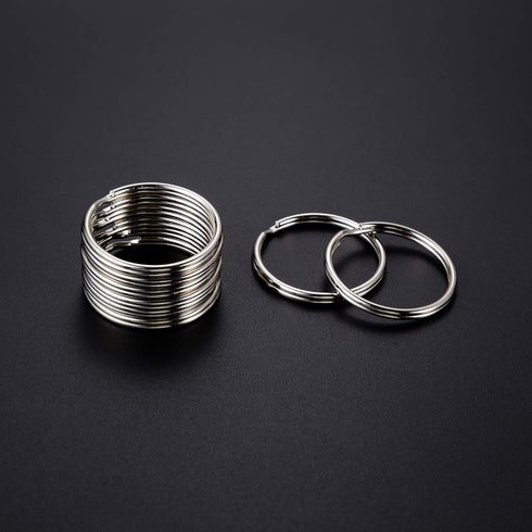 KINGFOREST 100-Pack Split Key Rings (1.2 Inch/30mm) - Silver Nickel Metal Keychain Rings for Keys, DIY Crafts, Bags & Accessories - Durable Bulk K...