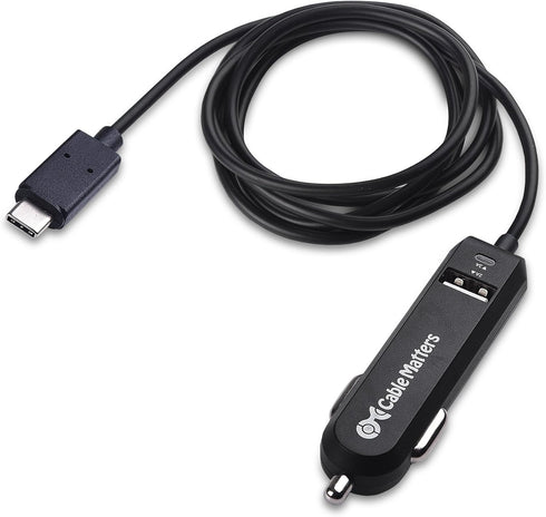 Cable Matters 25W 5A Dual USB Car Charger with USB C Cord and USB A Port......