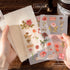 2 Sheets Vintage Rub on Transfer Flower Leaves Stickers 2 Sheet Linen, Clear Rub on Transfer Floral Stickers Decals for Wood Crafts Wine Glass Fab...