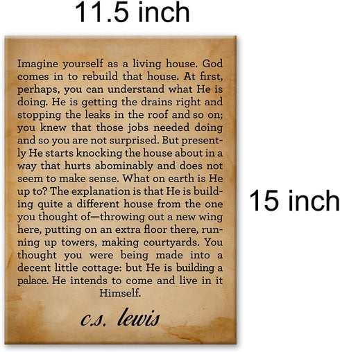 LEXSIVO Inspirational Quote Christian Retro Print Canvas Wall Art Home Decor Imagine Yourself as a Living House Painting 12x15 Canvas Poster Frame...