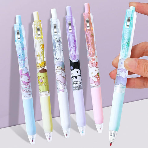6 Pcs Cute Cartoon Pens Kawaii Kitty Ballpoint Pens School Supplies Anime Cartoon School Supplies 0.5mm...