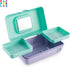 Caboodles Pretty in Petite Makeup Box, Two-Tone Seafoam on Lavender, Hard Plastic Organizer Box, 2 Swivel Trays, Fashion Mirror, Secure Latch for ...