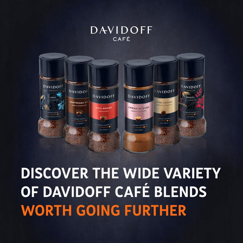 DAVIDOFF Crema Intense Instant Coffee - Smooth and Rounded - Full-body. Delicate Aroma and Elegant Acidity - 100% Arabica Beans - 9/12 Intensity. ...