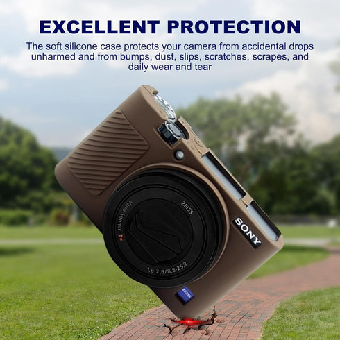 RX100 VII Case,Soft Silicone Protective Cover Protector Skin for Sony DSC-RX100 III RX100 V RX100 IV RX100 VII Digital Camera (Coffee)...
