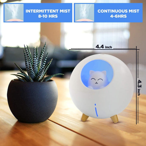 Upgraded Ultrasonic Ultra-Quiet USB Cute Cool Mist Mini Humidifier, for Kids Baby Nursery Bedroom, 7-Color Lights 2 Mist Mode Auto Shutoff Whisper...