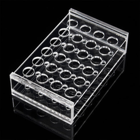 2 Pack Acrylic Test Tube Rack, 24Wells, for 5/9“ OD Tube (13 ±0.1mm?MAX for 14mm) Centrifuge Tube Holder for Labortory Holder Lab Test Tube Transp...