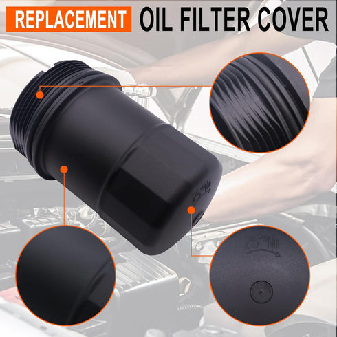 2761800038 Engine Oil Filter Housing Cover Cap Compatible with Mercedes-Benz C300 C350 C400 E350 E400 GLK350 GLS450 ML400 SLK350 C43 AMG E43 AMG 3...