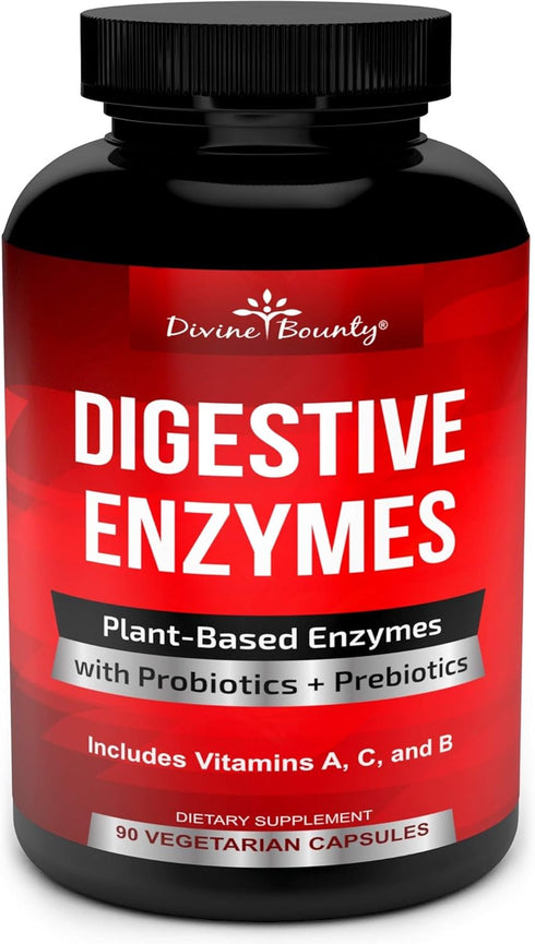 Digestive Enzymes with Probiotics & Prebiotics - Digestive Enzyme Supplements w Lipase, Amylase, Bromelain - Support a Healthy Digestive Tract for...