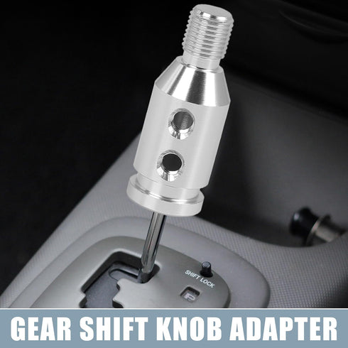 Gear Shift Knob Adapter Kit Universal with 4 Rubber Hoses M12x1.25 Lever Cover Head Metal...