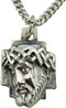 CB Silver Toned Base Crown of Thorns Head of Jesus Christ Cross Medal, 1 Inch...