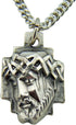 CB Silver Toned Base Crown of Thorns Head of Jesus Christ Cross Medal, 1 Inch...
