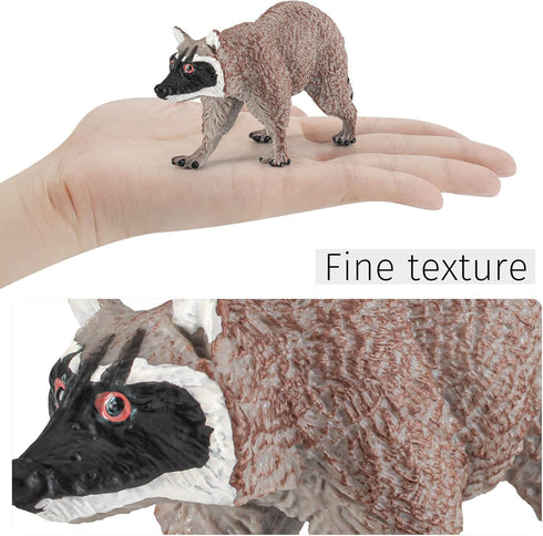 Atralo Service Wildlife Animal Figures Model Playsets 4 PCS Raccoon Beaver Figure Model Toy Desktop Decoration Collection Party Favors Toys for Bo...