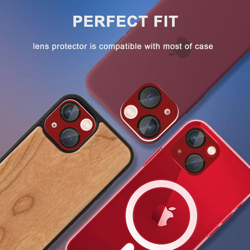 Orzero (2 Pack) Camera Lens Protector Compatible for iPhone 13/ iPhone 13 Mini, Protector de Cámera Premium Metal Glass Strong Adhesion HD Anti-Sc...