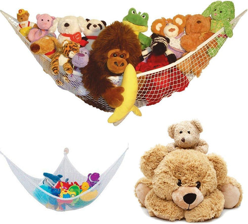 Yuhoo Toy Hammock, Stuffed Animal Storage Hammock, Stuffed Animal Net with Hanging Hooks, Plush Toy Hanging Organizer, Fordable Corner Sling Organ...