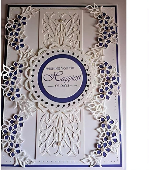 Metal Die Cuts Set Include 4 Different Patterns Round Lace Flower Border Cutting Dies Cut Stencils for Scrapbooking Photo Album Decorative Embossi...