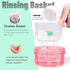No Leak & Non-Slip Partial Denture Case Retainer Bath Box Cup, Denture Soaking Cup False Teeth Holder Box Case with Strainer Basket and Brush,Dish...