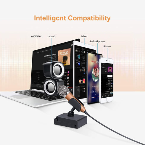 Mini Portable Vocal/Instrument Microphone for Voice Video Recording Singing,Vlogging, Podcasting, Tiny Microphone for iPhone Android Phone Compute...