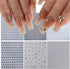 6 Sheets Star Nail Stickers 3D Star Nail Supplies Self Adhesive Black and White Star Nail Art Stickers Star Nail Design Laser Gold Flash Star Nail...