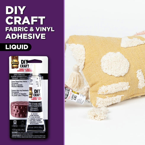 Aleene’s DIY Craft Glue for Fabric & Vinyl, Dries Clear, Permanent Bond, Quick Dry in Seconds, 1.5 oz...