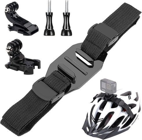 Vented Helmet Strap Mount, Adjustable Bike Helmet Strap Head Belt Holder Compatible with Insta360 One X2 X R, Gopro Hero Series, DJI OSMO Action C...
