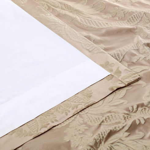 HPD Half Price Drapes Designer Damask Curtains for Room Decoration 96 Inches Long Faux Silk Room Darkening Curtains (1 Panel), 50W x 96L, Beige & ...