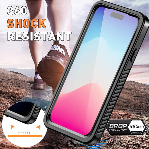 AICase Waterproof Case for iPhone 15 Plus(6.7") with MagSafe Snowproof,Dustproof and Shockproof, IP68 Certified Full Body Protection Fully Sealed ...