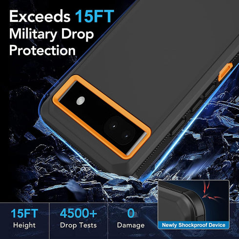 for Google Pixel 6A Case, with Built in Screen Protector Heavy Duty Drop Protection, Full Body Rugged Shockproof Dustproof Tough Protective Phone ...