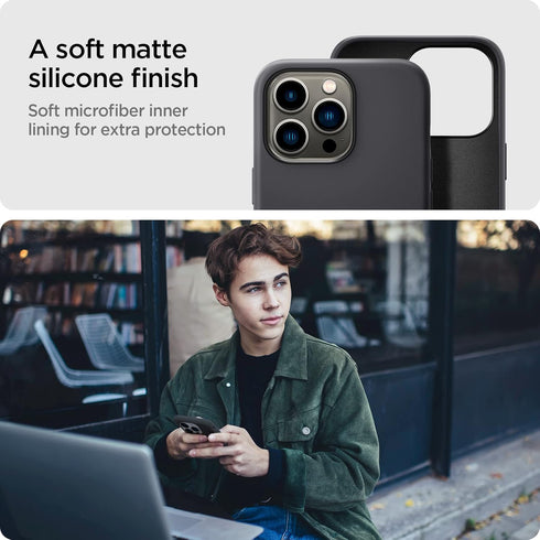 Spigen Silicone Fit Designed for iPhone 13 Pro Case (2021) - Black...