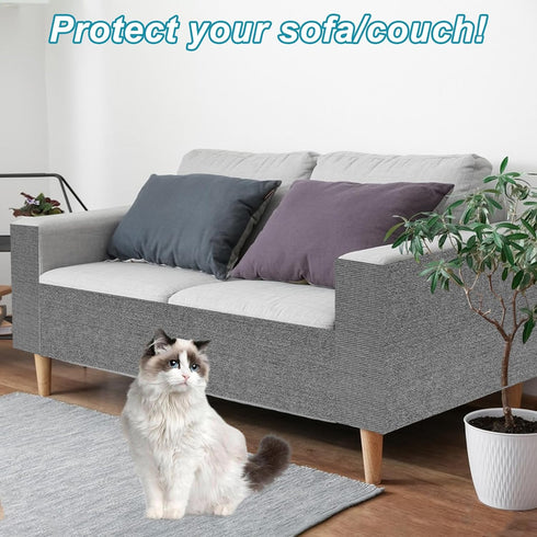 Trimmable Cat Scratching Post Carpet Covered 78.7”x15.8” Self-Adhesive Cat Tree Shelves Replacement Parts Mat Cat Scratcher for Cat Tree Shelf She...